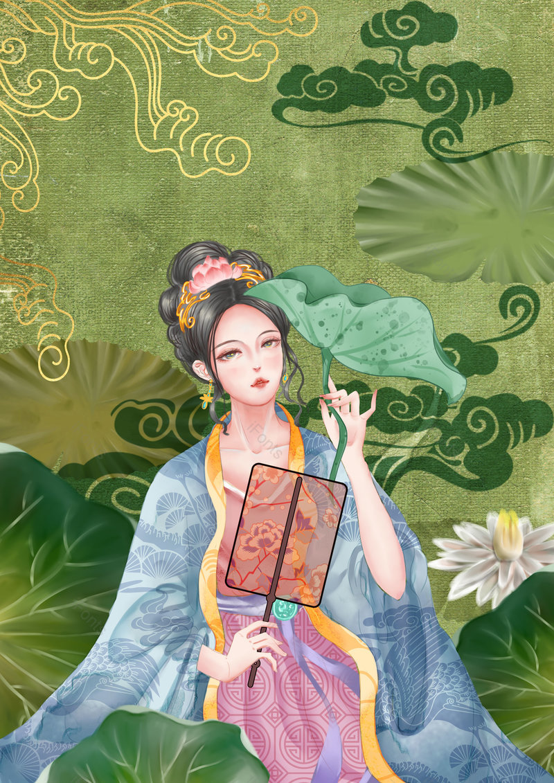中国风手绘古风人物美女背景设计,插画/手绘图,插画/手绘图库,插画/手绘图下载,插画/手绘